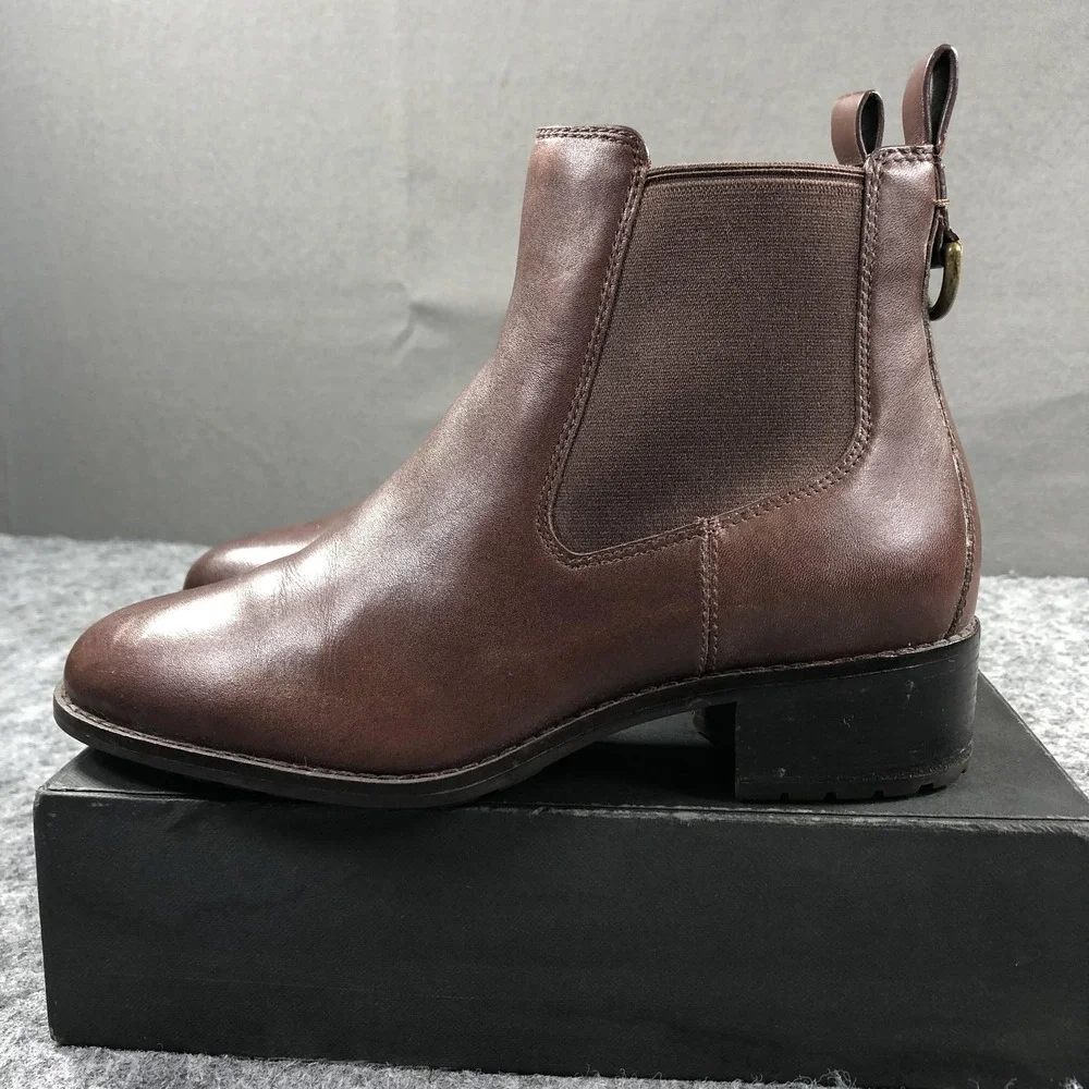 Cole Haan Grand.OS Boots Womens 6 B Brown Leather Waterproof Chelsea Ankle